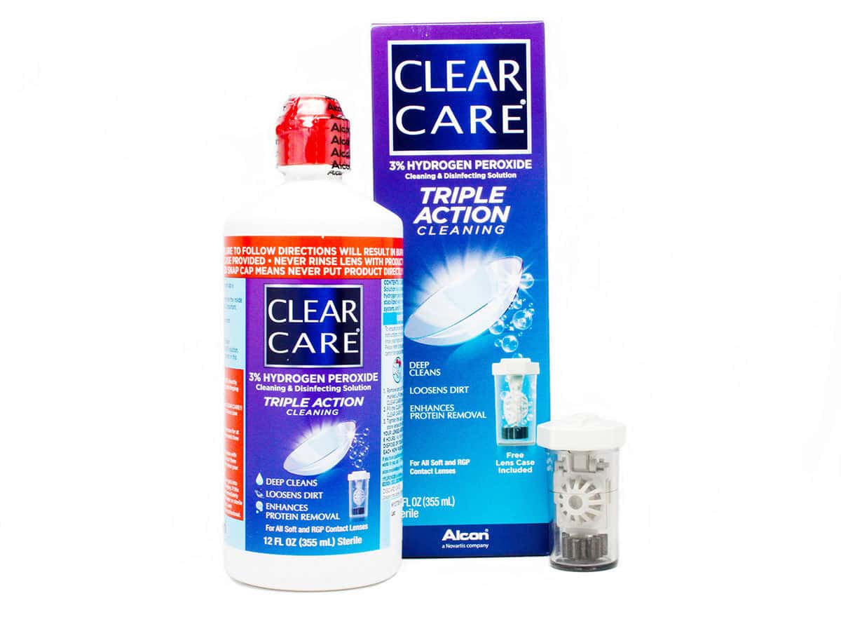 hydrogen peroxide cleaning solution for contacts