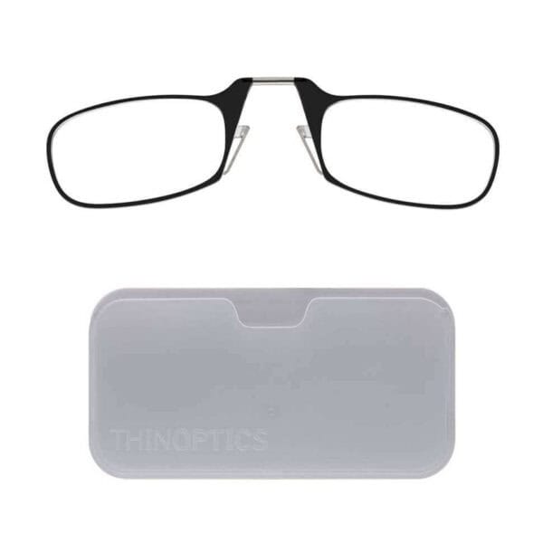 Universal Pod white case with reading glasses