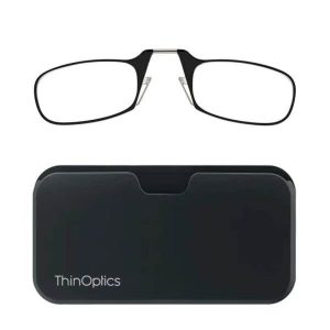 ThinOptics Universal Metal Pod Case with Reading Glasses - black