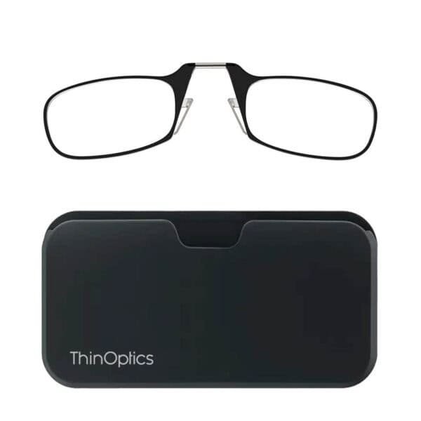 ThinOptics Universal Metal Pod Case with Reading Glasses - black