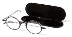 ThinOptics Manhattan Reading Glasses with Milano Black Case +2.50